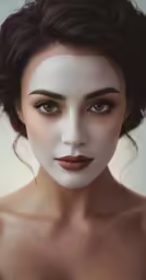 a woman with painted face and makeup
