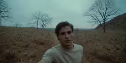 a man in a field holds a white frisbee