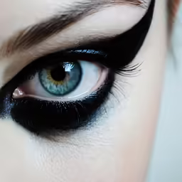 closeup of an eye with black lashes