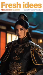 a woman in chinese clothing posing for a photo