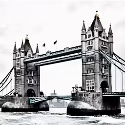 a very large bridge over some water with lots of tall buildings