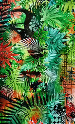 some plants and some trees are in different colors