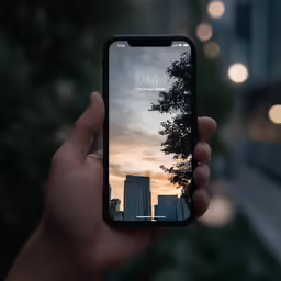 the person is holding up their phone to take a photo