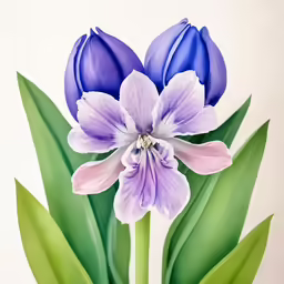 a colorful flower that is sitting on some leaves