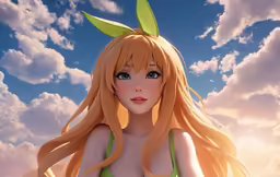 a beautiful girl with long blond hair in green dress