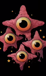 the eyes are different shapes and sizes