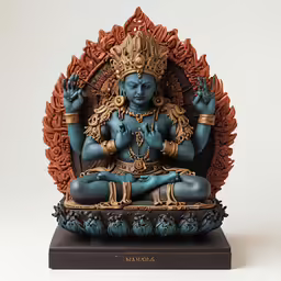 a statue of a person in an indian setting