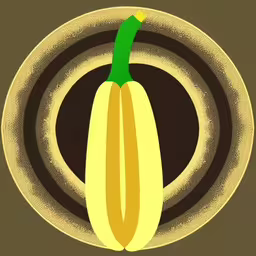 a ripe banana on a black and beige plate