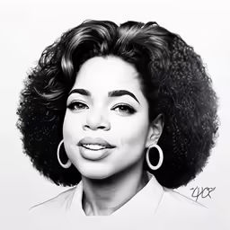 a drawing of an african american woman with curly hair