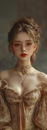 a 3d rendering of a lady wearing gold outfit,a woman is dressed in gold with large jewels