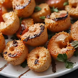 a plate of different types of food on it