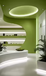 an image of green lighting in the room