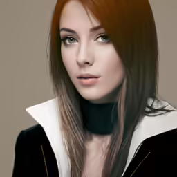 an animation picture of a girl with a collar