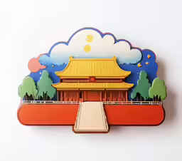 a paper cut sculpture of a chinese building