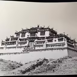 a black and white photo of an ornate building