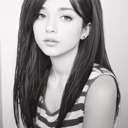 black and white photograph of a young woman