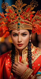a woman dressed in a traditional costume, from the philippines