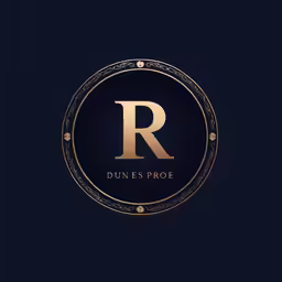 an elegant, dark, gold and black logo for a new business
