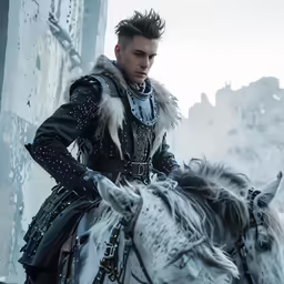 a man riding on the back of a horse