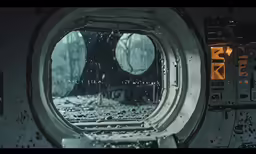 the reflection of the forest from inside an object