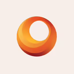 an orange circular shaped object on a white background