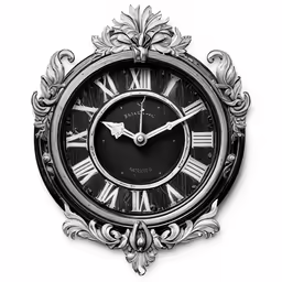 an ornate clock on the wall shows the time