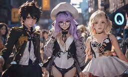 the characters in cosplay are posing for a photo