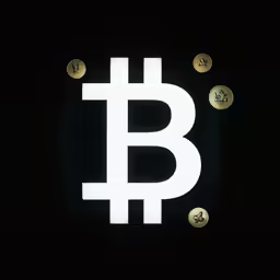 a lighted bitcoin sign on display in the dark