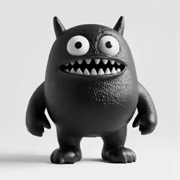 a black figure with huge, funny eyes and claws