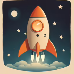 a rocket taking off into the night sky