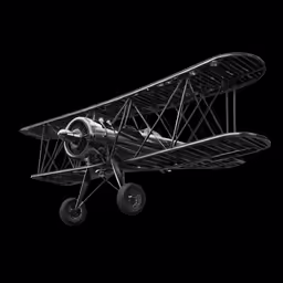 an airplane with two tires flying in the sky