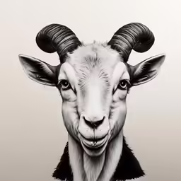 an animal is shown with very long horns