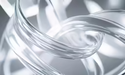 a close up of a spiral of glass material