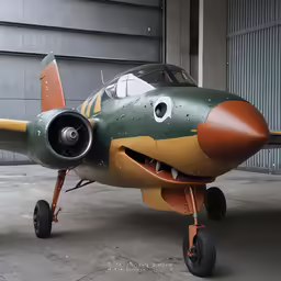 an airplane with the nose open on the cement