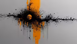 a black and yellow artistic artistic photo with half moon