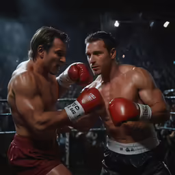 two fighters are facing each other in the ring
