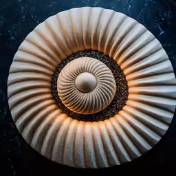 a small circular object that looks like a spiral, with the top part of it folded out