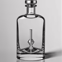 an empty bottle of cologne sitting on top of a counter