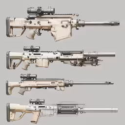different weapons are displayed in white images