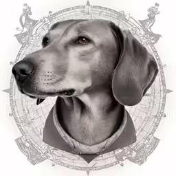 this is a digital painting of a large dog