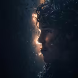 a person staring out of a window at the sun