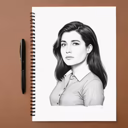 a drawing of a woman with dark hair