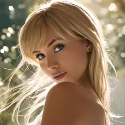 the blonde hair is very short and thin