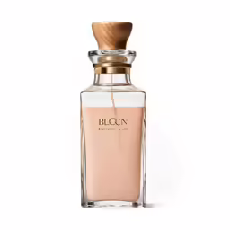the bottle with a wooden top is empty