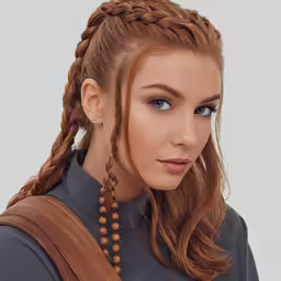 a woman wearing an intricately styled braid