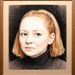 portrait of woman with headband looking directly at the camera