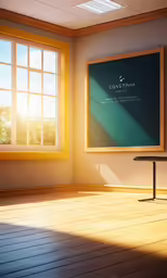 empty room with sun coming out of the window