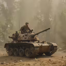 a man sitting on top of an old tank in the dirt