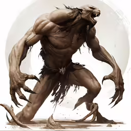 a demon with sharp claws and big claws