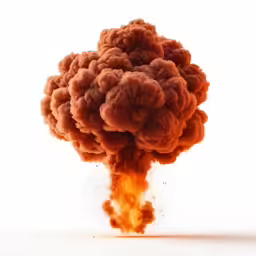 a giant piece of red fire floating in the air